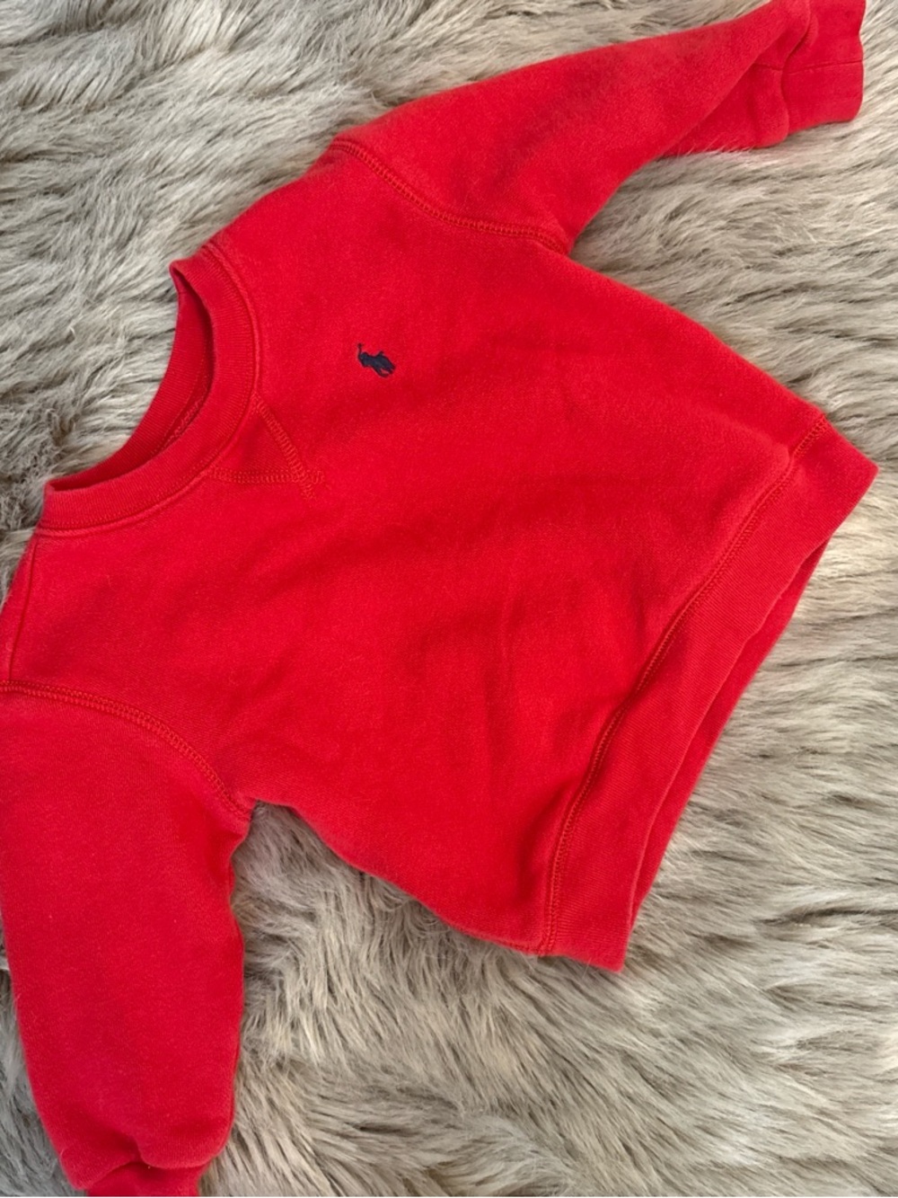 Ralph Lauren Red Kids Sweatshirt with Navy Pony